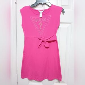 Guess pink sleeveless girl's dress with tie in the front/ Size: 7-8